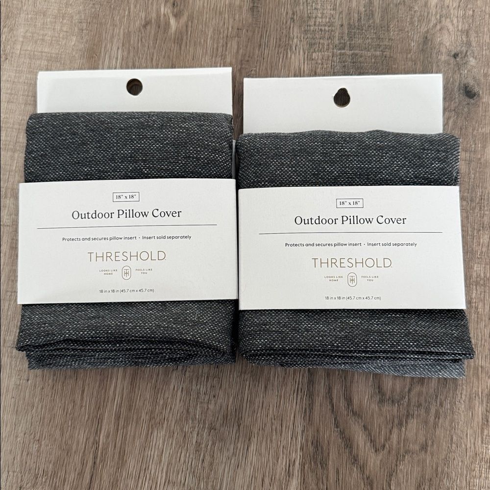 Threshold Gray Outdoor Pillow Cover Set